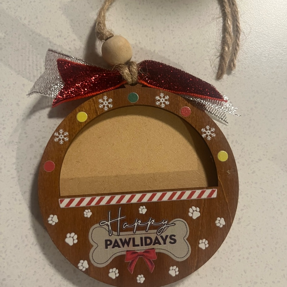 Festive Pet Ornament with Red Bow